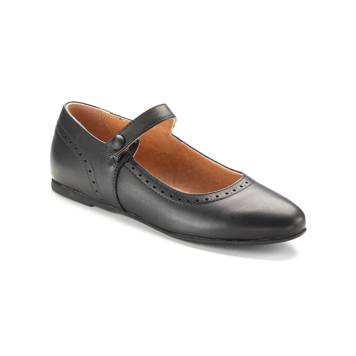 11501 - Black Leather Girls Mary Jane