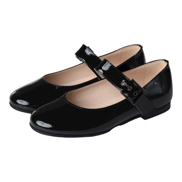 1251 - Black Patent Leather Strap for Girl by London Kids