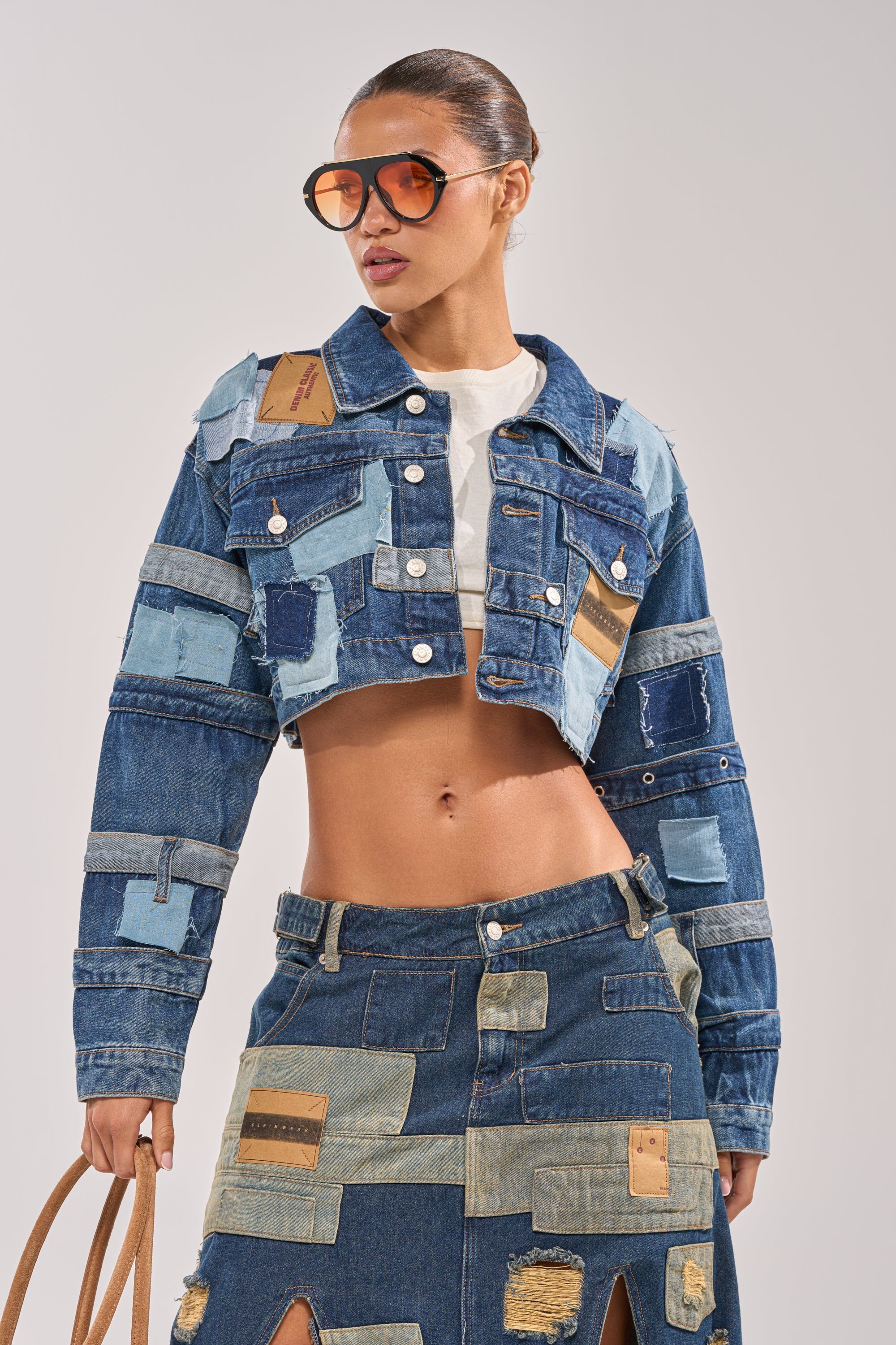 ACT UP PATCHWORK DENIM JACKET