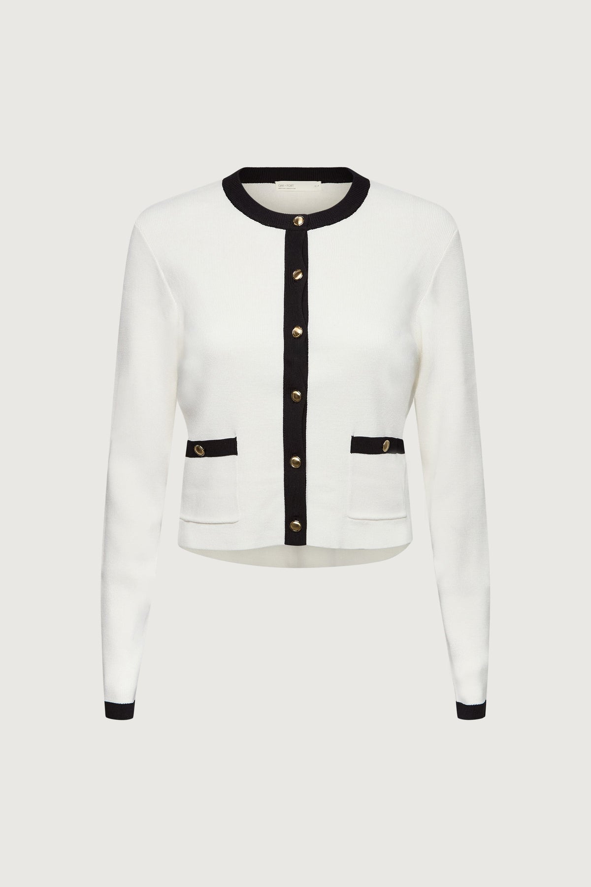 CONTRAST TRIM BUTTON FRONT CARDIGAN