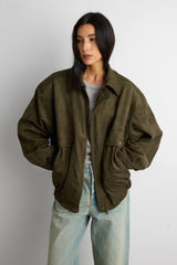 VEGAN SUEDE BOMBER JACKET