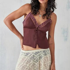 Ruched V-Neck Solid Crop Top