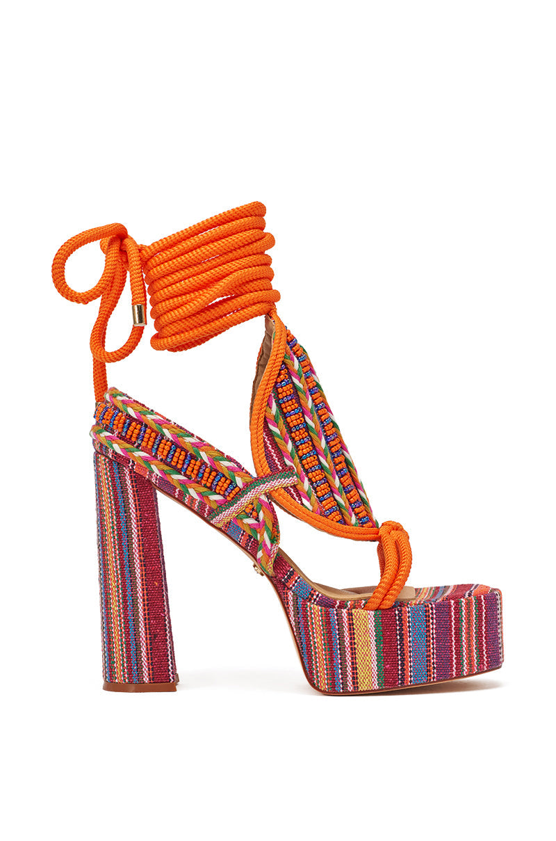 AKIRA GOLD KALINA MULTI CHUNKY BEADED SANDAL