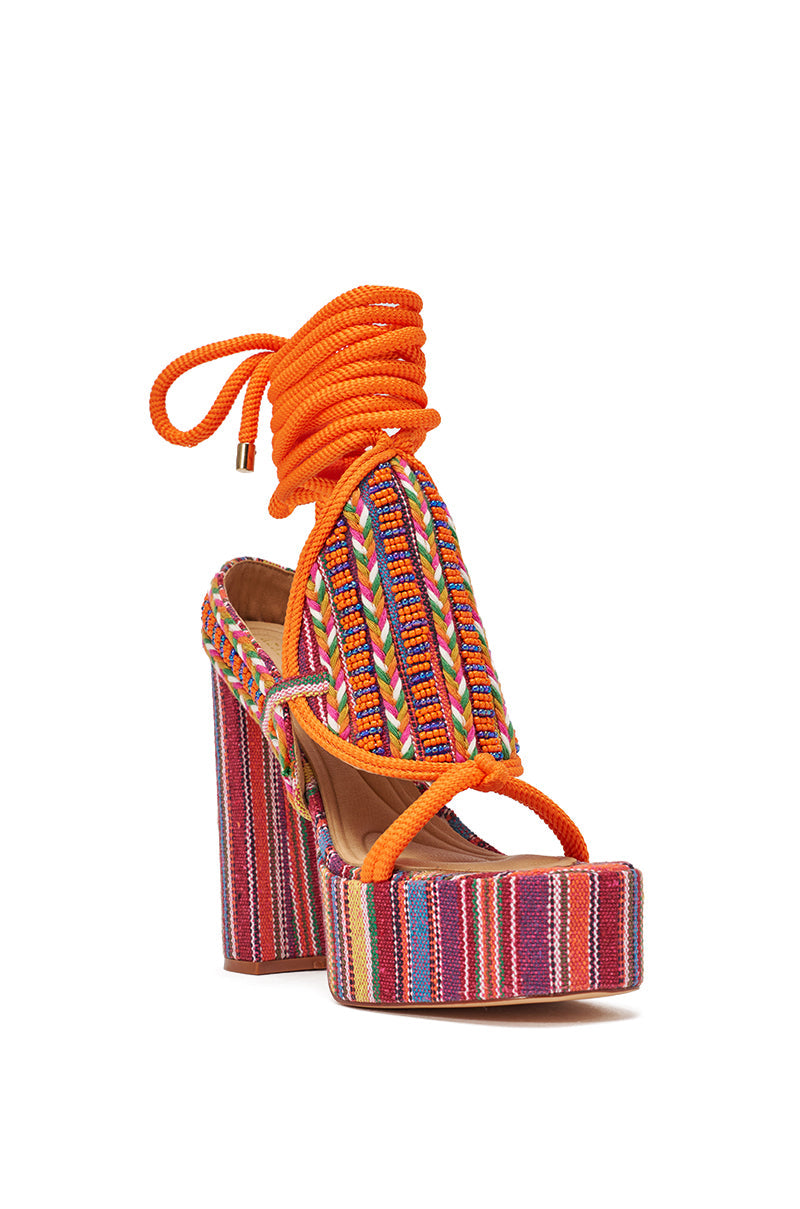 AKIRA GOLD KALINA MULTI CHUNKY BEADED SANDAL