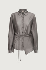 LAYERED TENCEL SHIRT AND SKIRT SET