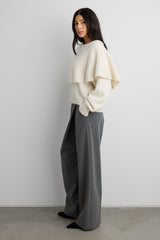 CHUNKY RIBBED CAPE SWEATER SET