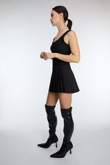 PLEATED WRAP MINI SKORT
