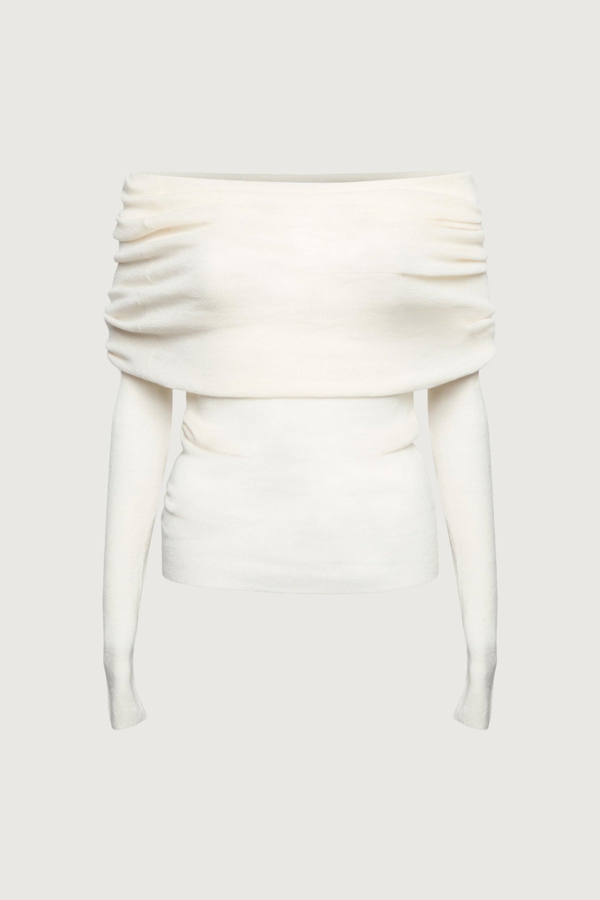 DRAPED OFF SHOULDER SWEATER