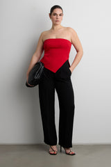 CROPPED TUBE TOP WITH SIDE SLIT