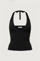 DEEP NECKLINE HALTER NECK TOP