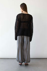 NET STITCH LONG SLEEVE TOP