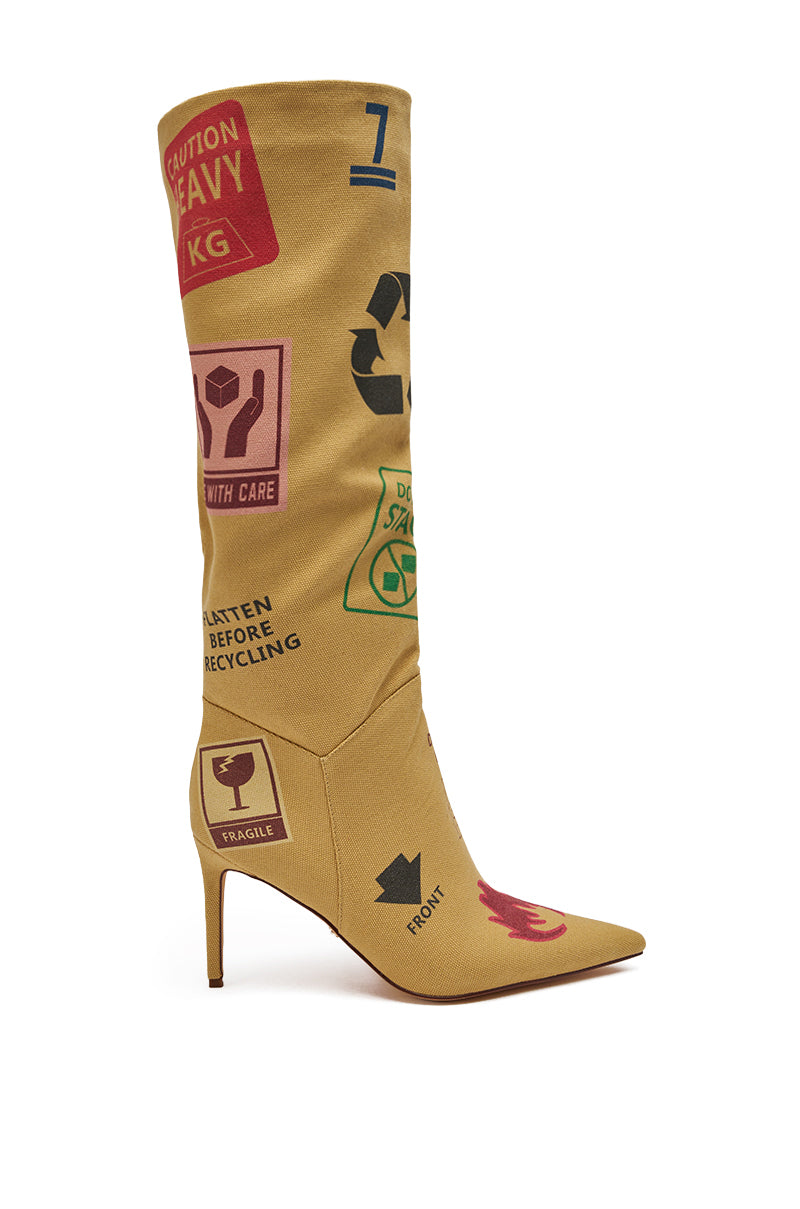 AKIRA GOLD WHOLE PACKAGE TAN STILETTO BOOT