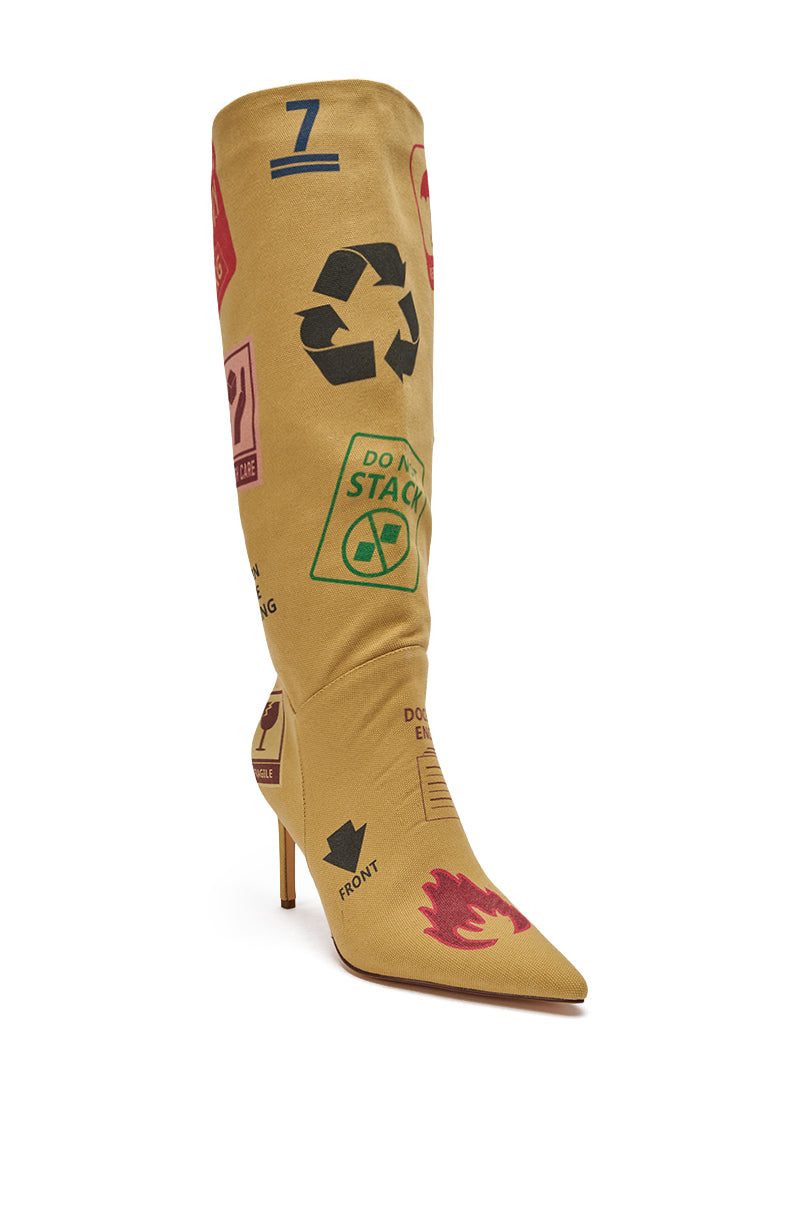 AKIRA GOLD WHOLE PACKAGE TAN STILETTO BOOT