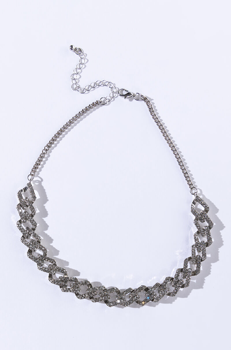 A RICH BITCH LOOK RHINESTONE NECKLACE