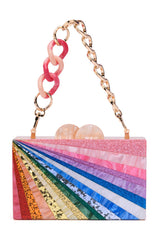 ADELFA RAINBOW EMBELLISHED CLUTCH