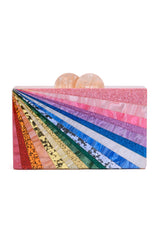 ADELFA RAINBOW EMBELLISHED CLUTCH