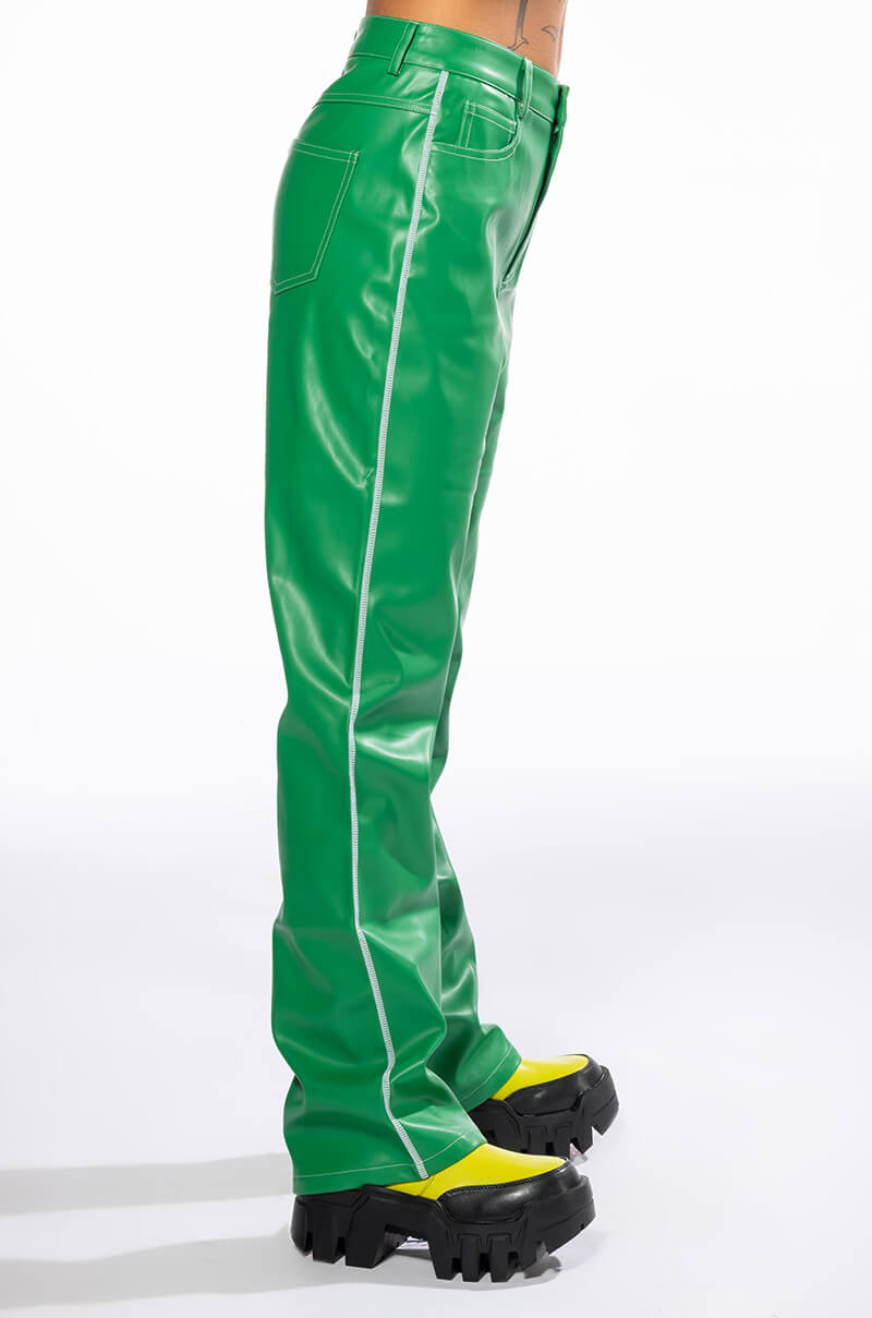AFTER HOUR FAUX LEATHER STRAIGHT LEG PANTS