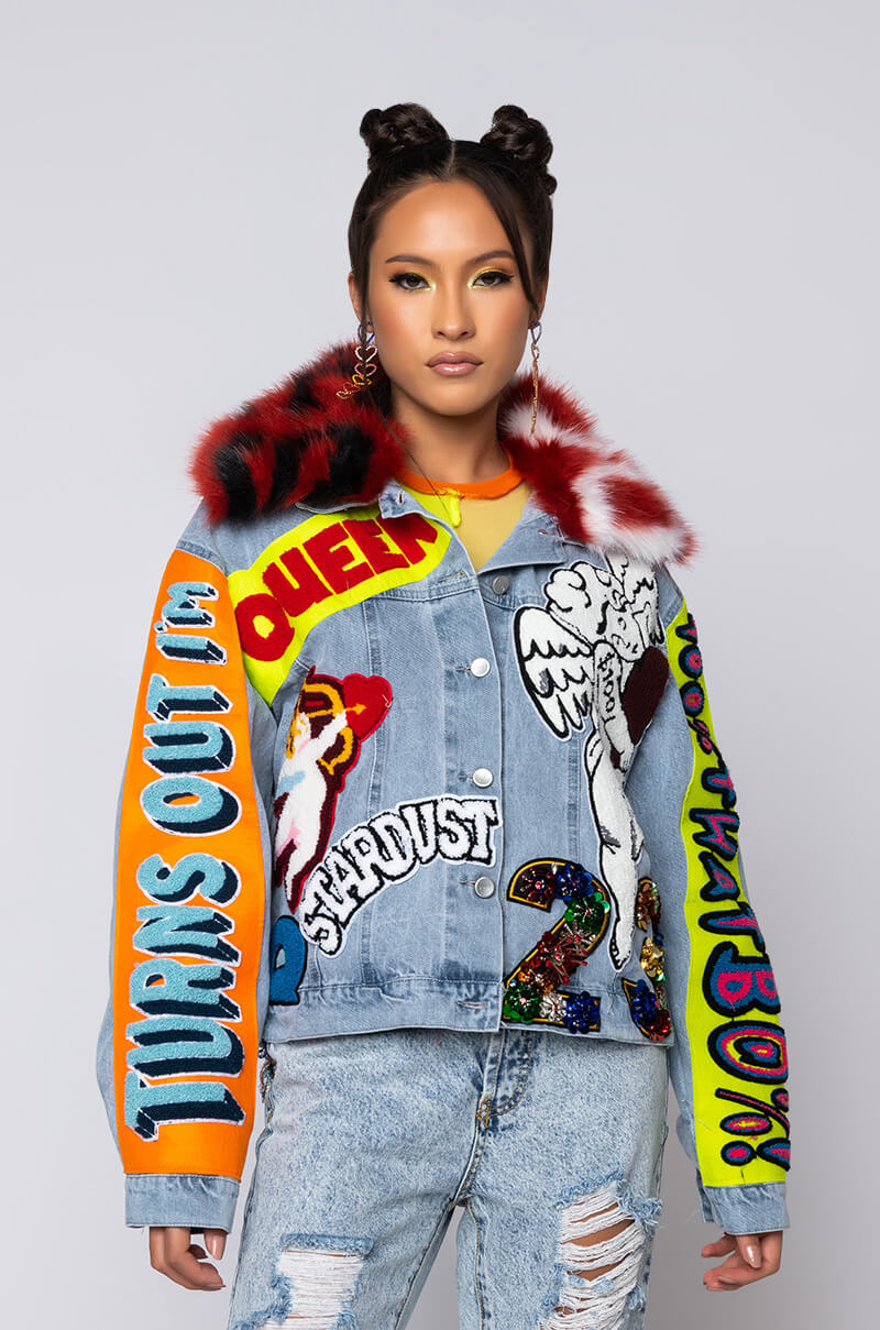 100 PERCENT THAT B PATCHWORK DENIM JACKET
