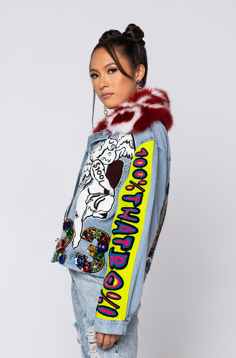 100 PERCENT THAT B PATCHWORK DENIM JACKET