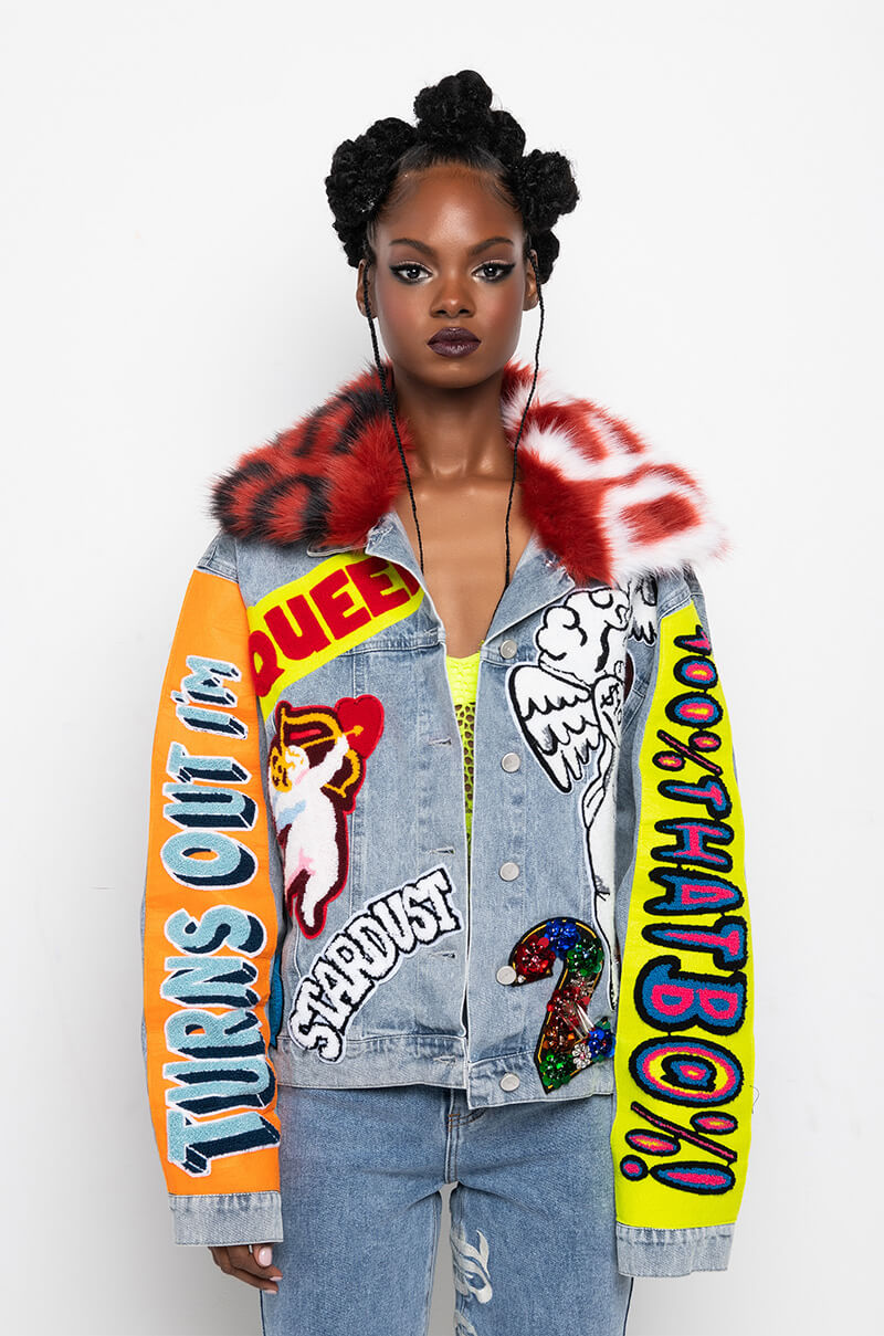 100 PERCENT THAT B PATCHWORK DENIM JACKET
