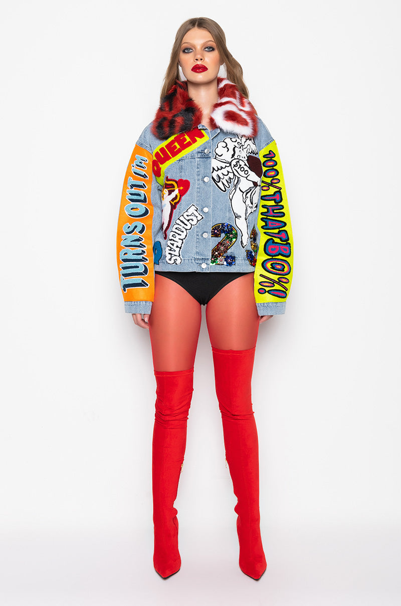 100 PERCENT THAT B PATCHWORK DENIM JACKET