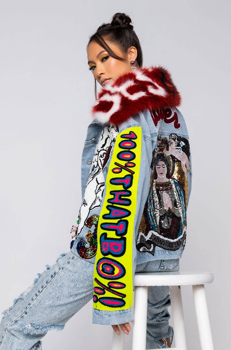 100 PERCENT THAT B PATCHWORK DENIM JACKET