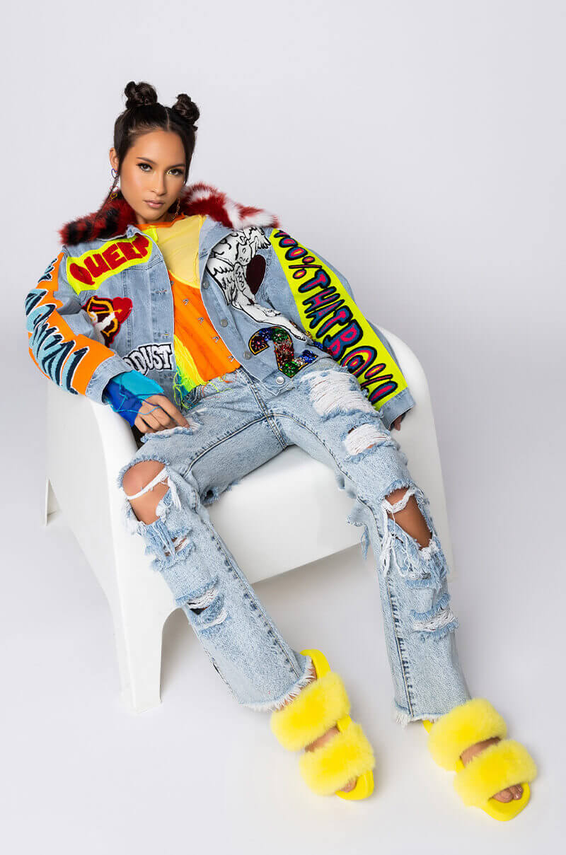 100 PERCENT THAT B PATCHWORK DENIM JACKET