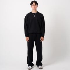 350 GSM 'Black' Fleece Crewneck