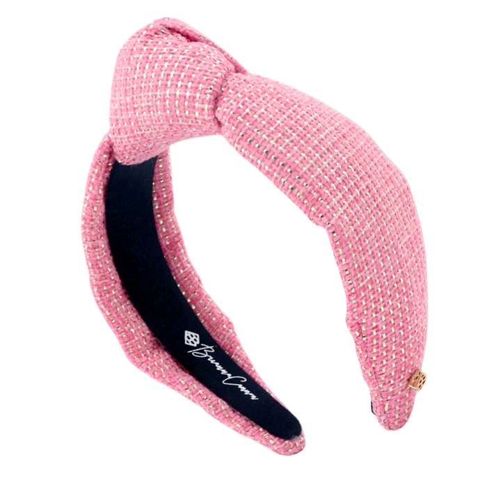Brianna Cannon - Pink Tweed & Gold Headband