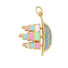 Colorful Ship Charm