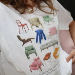 Design Chairs Printed Vintage T-shirt