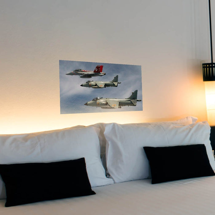 24 inch Indian Navy Fighter Jet Poster Displayed Above Bed