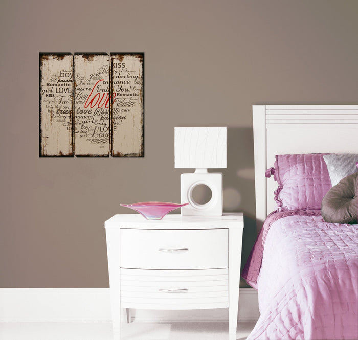 Love Heart Wood Plaque 15.5"x15.5" Installed