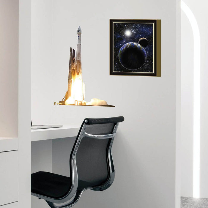 19x24 inch NASA Atlas Rocket Decal Installed in Workstation