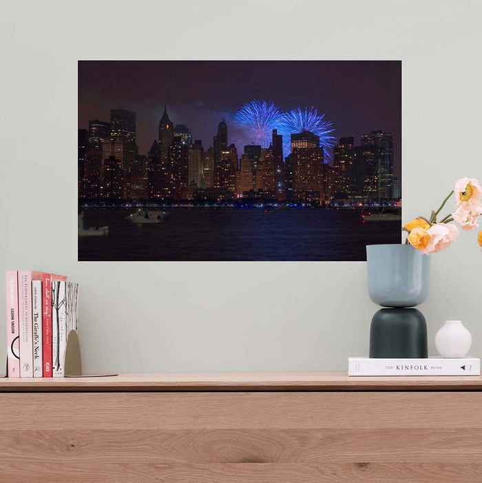 14.5x24 inch New York Skyline Decal Installed Above Shelf