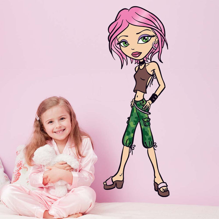 28x72 inch Punk Brat Decal Installed in Girls Room