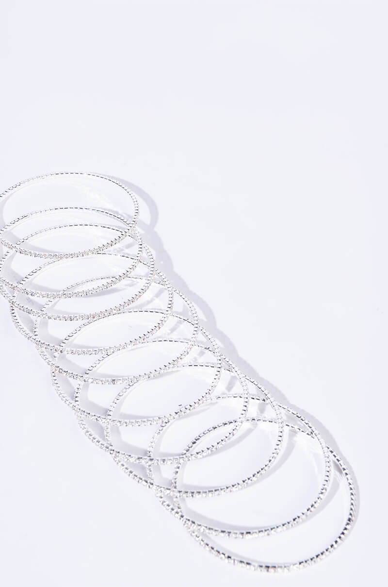 10 RHINESTONE MEMORY WIRE BANGLE