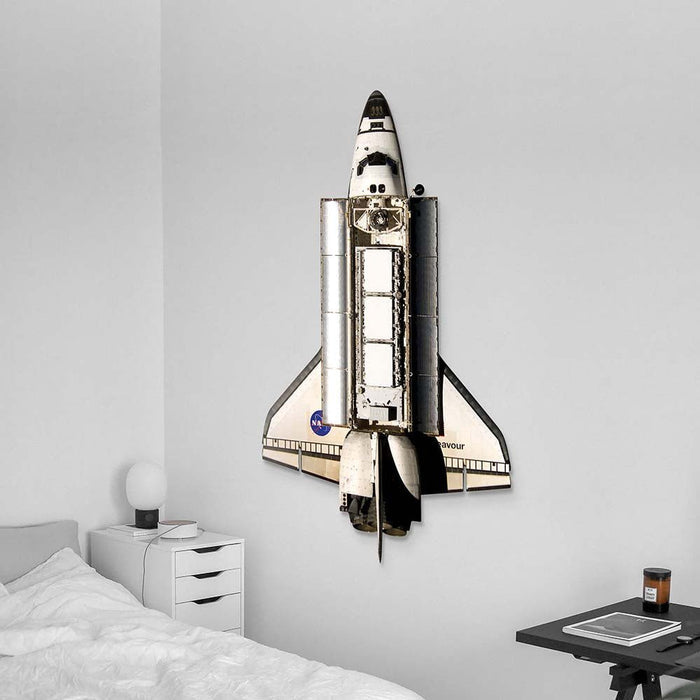 37.5x60 inch Space Shuttle Endeavor Decal Installed in Bedroom