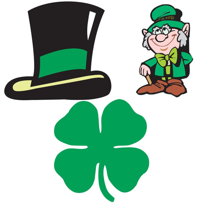 St. Patricks Day Three Decal Set Printed & Die-Cut | Wallhogs